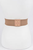 Rounded Square Buckle Stretch Belt in 3 Colours