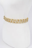 Rhinestone Chain Link Belt in Gold and Silver