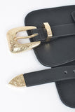 Black & Gold Buckle Stretch Belt