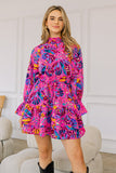 Multi Colour Print Tiered Dress