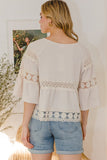 Textured Lace Top in Oat