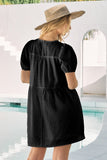 Jacquard Grid Dress in Black