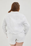 Distressed Denim Jacket in White