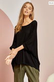 Black Knit Relaxed Lounge Top
