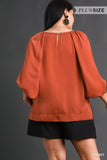 Balloon Sleeve Satin Top in Red *CLEARANCE*