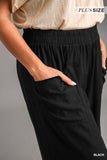 Double Pocket Linen Pant in Black