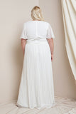 Chiffon Pleated Gown in White