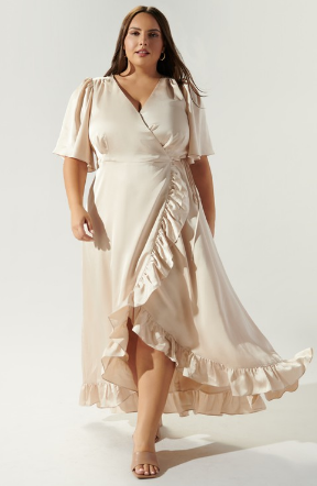 Plus size 2025 white ruffle dress
