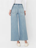 Light Wash Elastic Wide Leg Denim