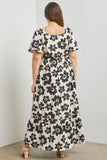 Cream with Black Florals Maxi Dress *FINAL SALE*