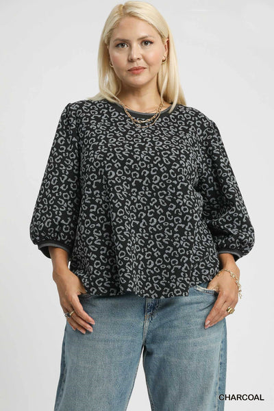 Charcoal Animal Print Sweater