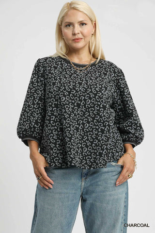 Charcoal Animal Print Sweater