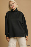 Animal Print Detail Turtle Neck in Black