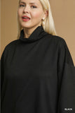 Animal Print Detail Turtle Neck in Black