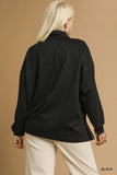 Animal Print Detail Turtle Neck in Black