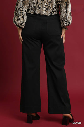 Structured Stretch Wide Leg Pant