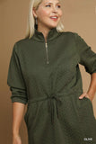 Cable Knit Half Zip in Olive