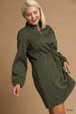Cable Knit Half Zip in Olive
