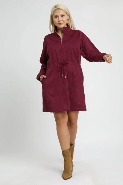 Cable Knit Half Zip in Merlot