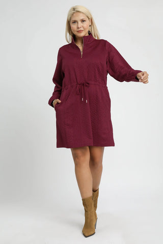 Cable Knit Half Zip in Merlot