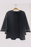 French Terry Peace Patchwork Sweater in Ash