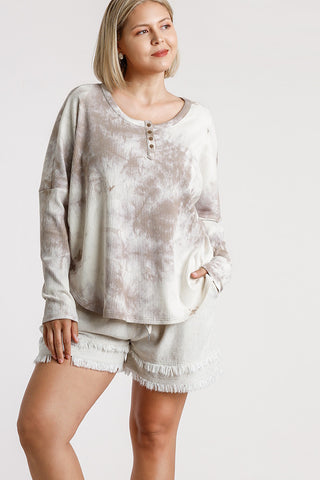 Mocha Marble Cotton Waffle Top