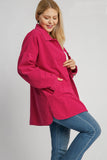 Corduroy Shacket in Raspberry