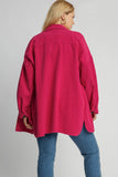 Corduroy Shacket in Raspberry