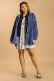 Corduroy Shacket in Denim Blue