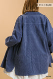 Corduroy Shacket in Denim Blue
