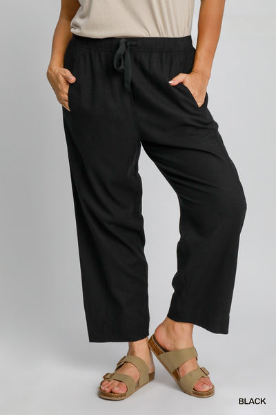 Drawstring Linen Blend Pant