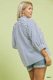 Multi Directional Stripe Button Down Top
