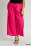 Wide Leg Linen Pant in Pink