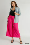 Wide Leg Linen Pant in Pink