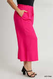 Wide Leg Linen Pant in Pink