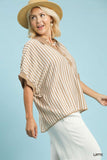 Latte Stripe Collar Top