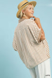 Latte Stripe Collar Top