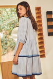 Stripe Contrast Blue Stripe Dress