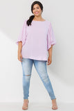 Puff Sleeve Top in Soft Lilac