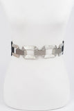 Textured Rectangle Stretch Belt in Gold & Silver