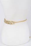 Rhinestone Chain Link Belt in Gold and Silver