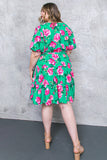 Turquoise & Pink Floral Dress