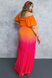 Orange to Pink Colour Melt Dress