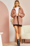 Shearling Shacket in Blush