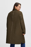 Quilted Midi Spring Jacket in Olive
