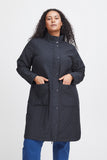 Quilted Midi Spring Jacket in Navy