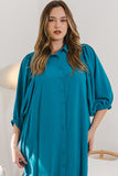 Maxi Shirt Dress in Blue