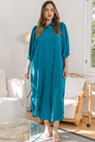 Maxi Shirt Dress in Blue