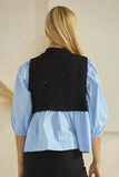 Blue & Black Twofer Top