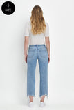 Distressed Straight Med Wash Denim